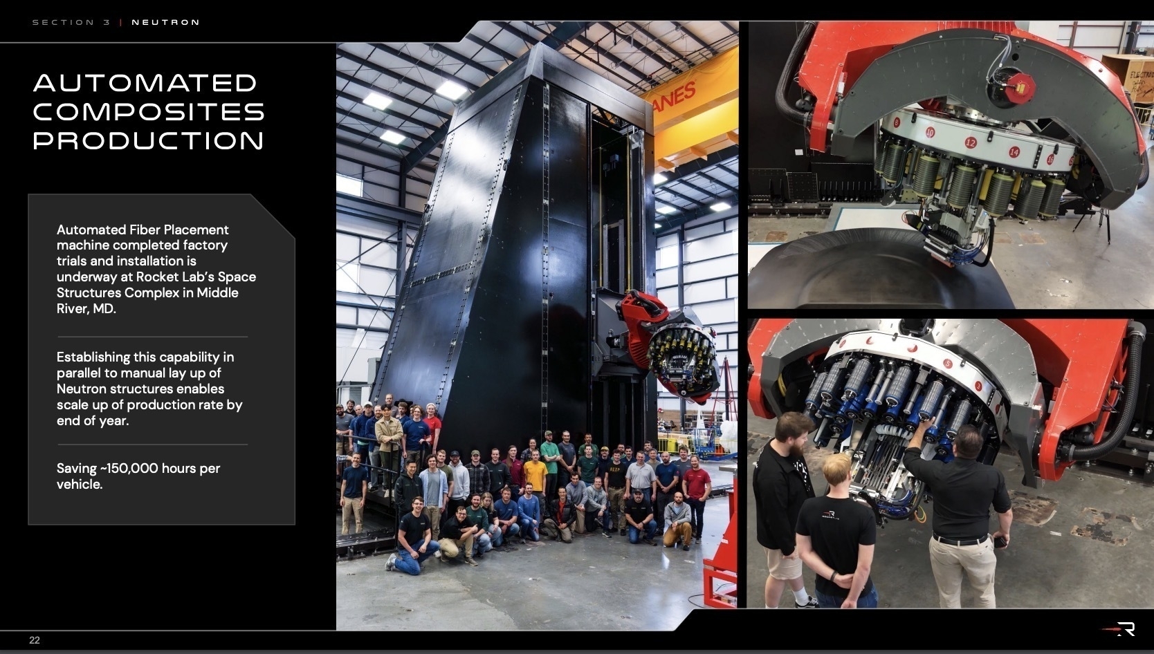 Screenshot Rocket Lab Neutron Rocket Development Presentation